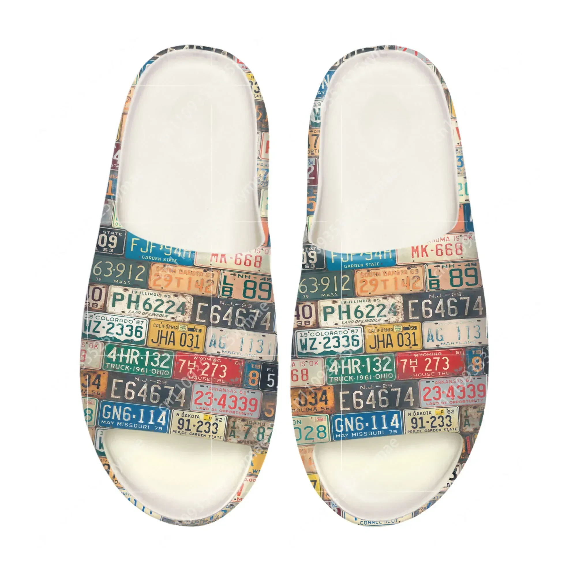 Mens Fashion Sandals - License Car Plate Number Soft Sole