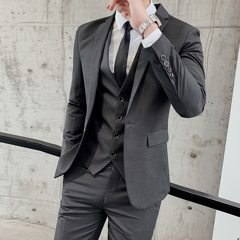 Men'S Dress Pants Fashion - Suit (Blazer+Vest+Pants) Men Business Gentleman Leisure