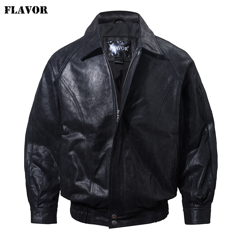 Bomber Jacket Men - FLAVOR Men Casual Leather Jacket Bomber