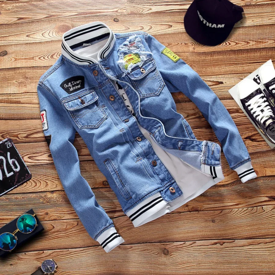 Mới 2022 Nam Áo Khoác Denim Th - đánh giá và giá Bomber Jacket Men
