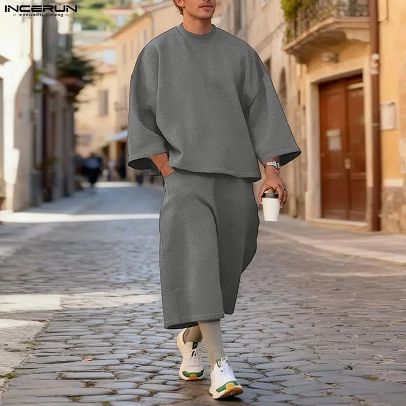 INCERUN Men Sets Solid Color B - đánh giá và giá Men'S Fashion Loose Pants