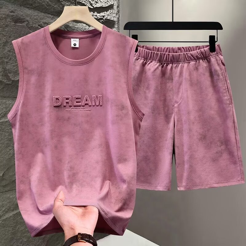 Summer 2pcs Tie Dye Vest Sets  - đánh giá và giá Track Suit Men