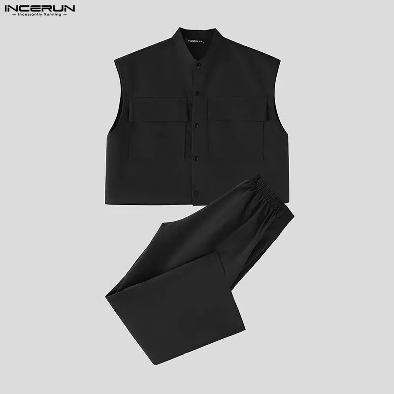 INCERUN Men Sets Solid Sleevel - đánh giá và giá Track Suit Men
