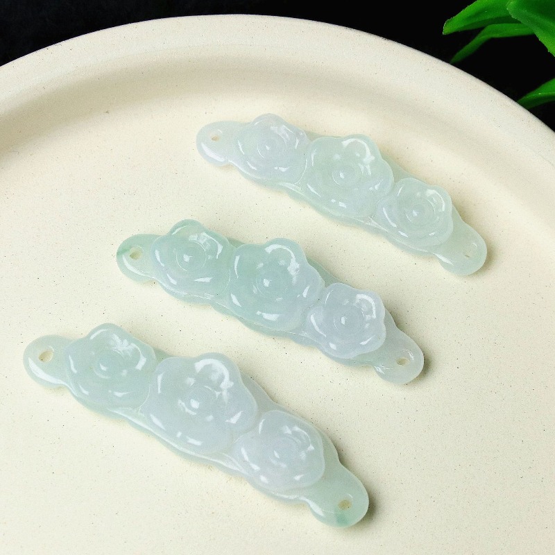 1pc Natural Jadeite Emerald Fl - đánh giá và giá Men'S Fashion Jewelry