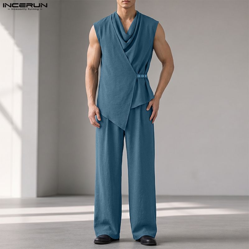 INCERUN Men Sets Solid Color S - đánh giá và giá Track Suit Men