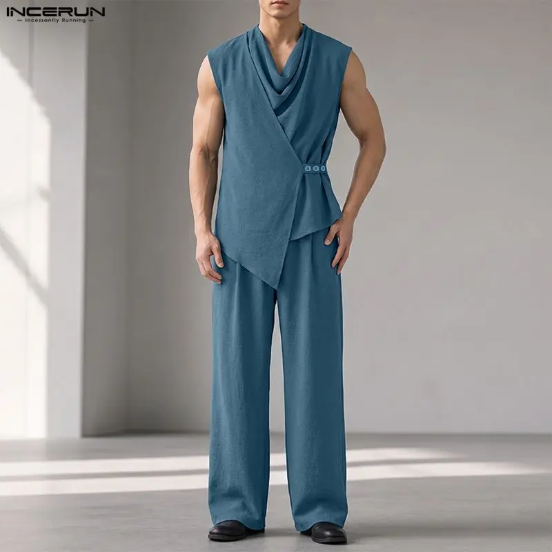 INCERUN Men Sets Solid Color S - đánh giá và giá Track Suit Men