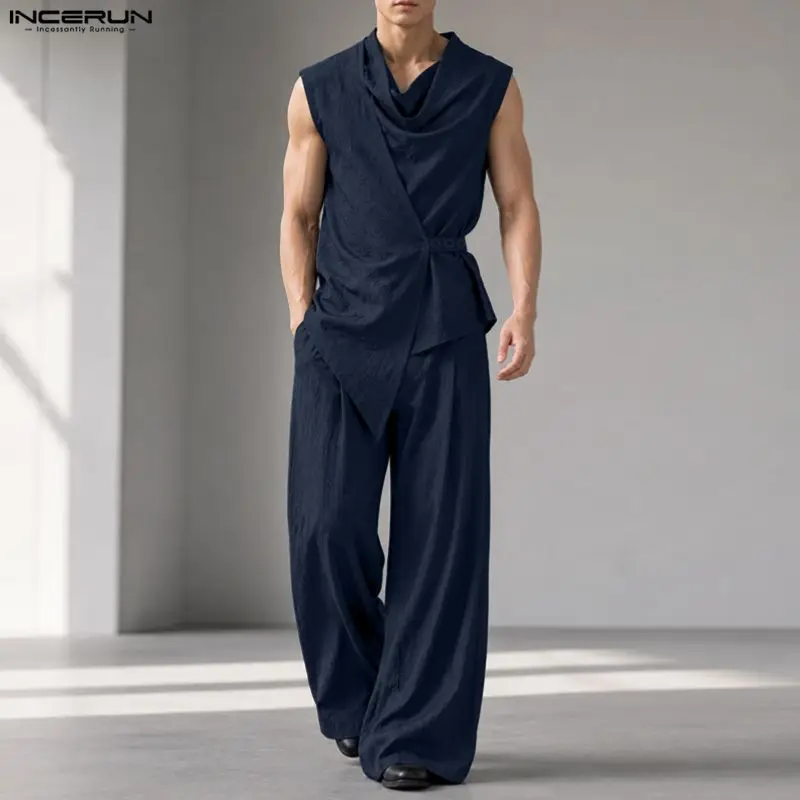 INCERUN Men Sets Solid Color S - đánh giá và giá Track Suit Men