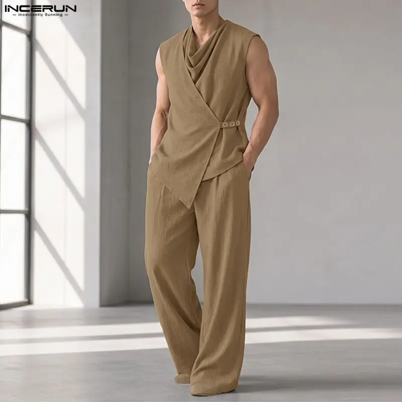 INCERUN Men Sets Solid Color S - đánh giá và giá Track Suit Men